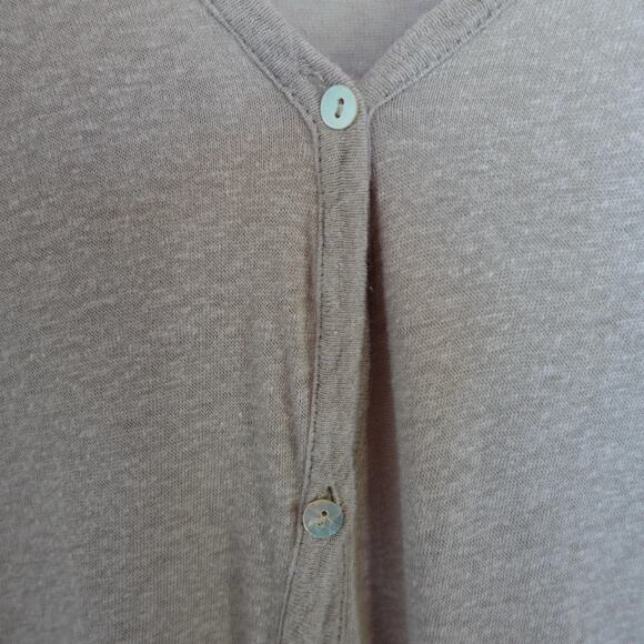 Doe & Rae Cardigan Sweater Womens Small Taupe Long Duster Lightweight Lagenlook - Picture 3 of 11